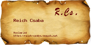 Reich Csaba névjegykártya