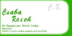 csaba reich business card